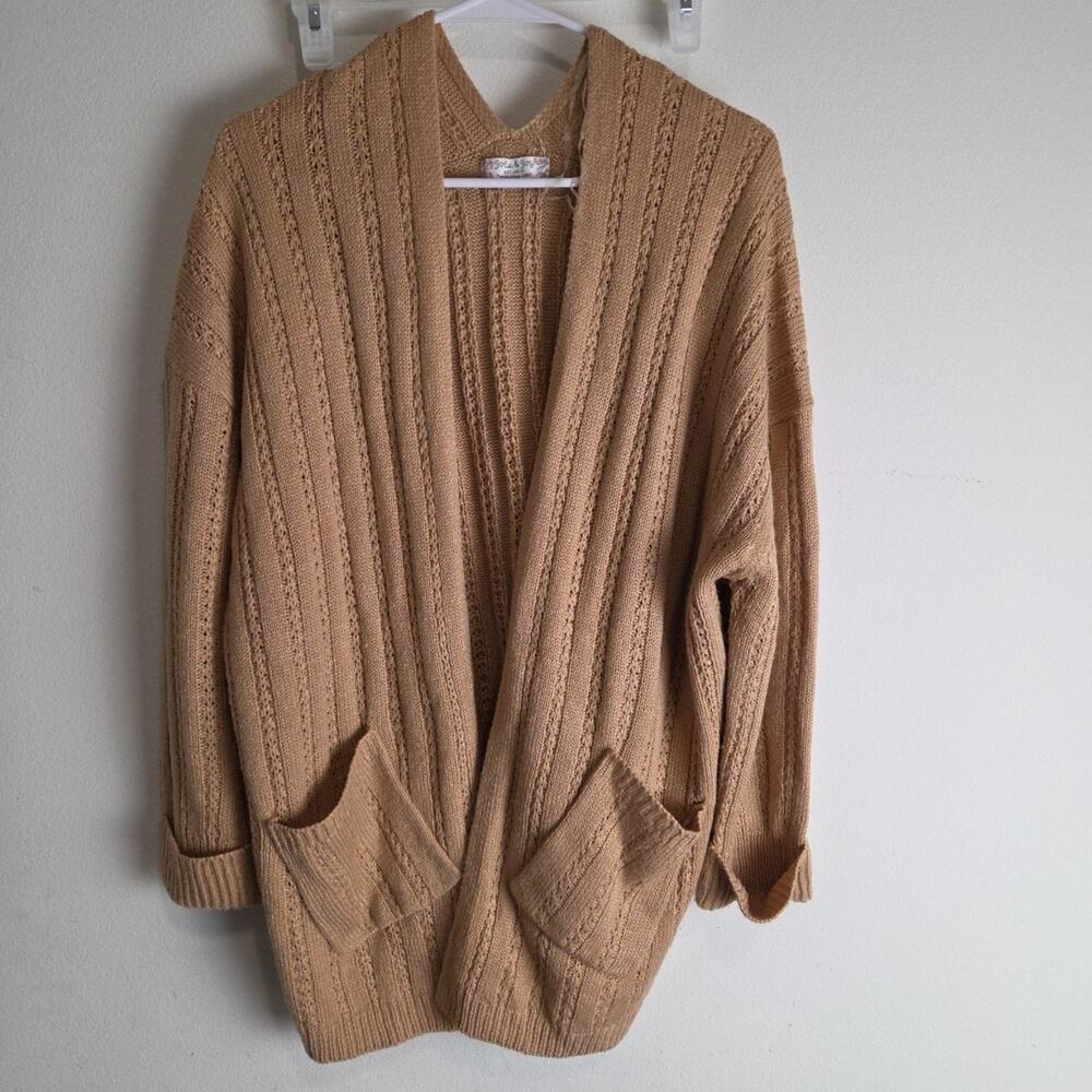 Jolie Joy Women’s Cardigan Size Large Knit Open Front Cardigan Sweater Pockets